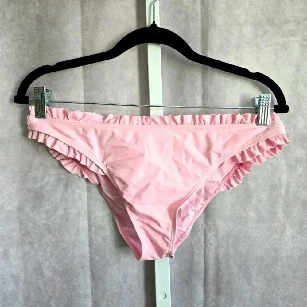 Pink‎ Ruffles Bikini Bottom Swimwear Size Large